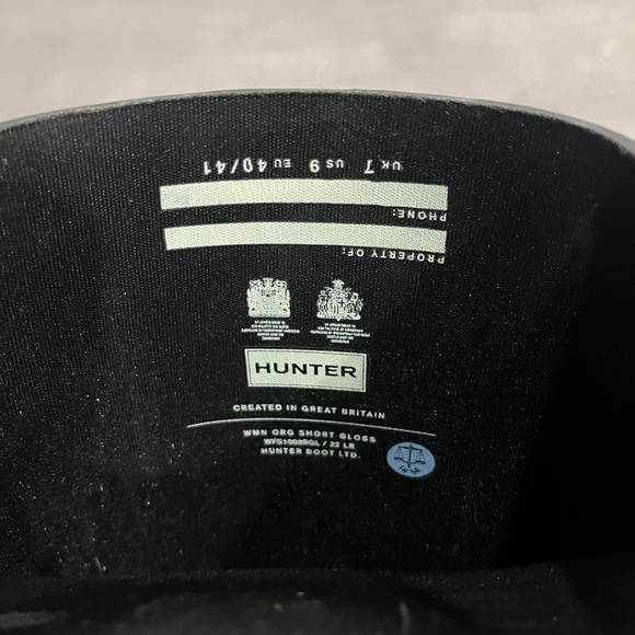 Hunter Black Patent Leather Short Rain Boots Size 9 - Picture 3 of 5